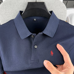 100% pure cotton high-end brand men's short sleeve polo shirt 2026 summer luxury fashion pony embroidery golf top casual T-shirt
