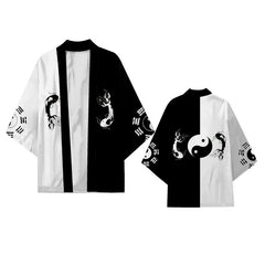 Oversize 3XL 4XL 5XL Japanese Kimono Cardigan Traditional Men's Samurai Cosplay Costume Chinese Style Print Dragon Yukata Haori