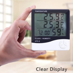 LCD Digital Temperature Humidity Meter HTC-2/HTC-1 Home Indoor Outdoor Hygrometer Thermometer Weather Station with Clock