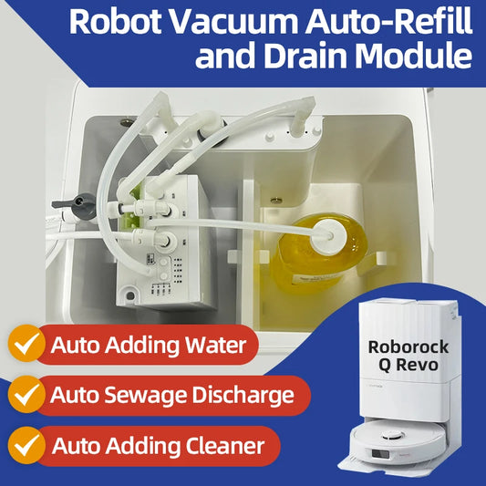 Compatible with Roborock Q revo Max QV35 Q revo Edge Robot Vacuum Water Change Kit Auto Water Refill and Drain water hookup kit