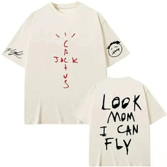 Cactus Jack T Shirt Percent Cotton Men's Clothing Women's Hip Hop Fashion Fans Gift Mom I Can Fly 2026 Summer T Shirt