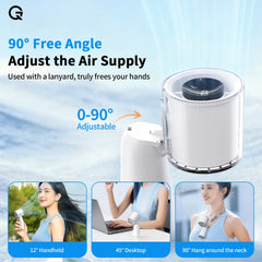Handheld Turbo Fan 90° Adjustable with Digital Display 100-level Free Control High Speed Outdoor Fan Rechargeable 3000mAh