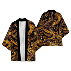 Oversize 3XL 4XL 5XL Japanese Kimono Cardigan Traditional Men's Samurai Cosplay Costume Chinese Style Print Dragon Yukata Haori