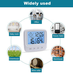 Indoor Thermometers Digital Meter Hygrometer Room Thermometer and Humidity Gauge with Clock Humidity Temperature Tool