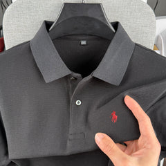 100% pure cotton high-end brand men's short sleeve polo shirt 2026 summer luxury fashion pony embroidery golf top casual T-shirt