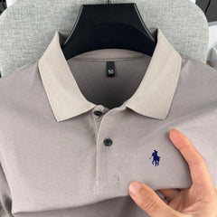 100% pure cotton high-end brand men's short sleeve polo shirt 2026 summer luxury fashion pony embroidery golf top casual T-shirt