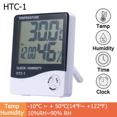 LCD Digital Temperature Humidity Meter HTC-2/HTC-1 Home Indoor Outdoor Hygrometer Thermometer Weather Station with Clock
