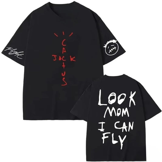 Cactus Jack T Shirt Percent Cotton Men's Clothing Women's Hip Hop Fashion Fans Gift Mom I Can Fly 2026 Summer T Shirt