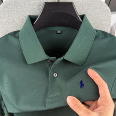 100% pure cotton high-end brand men's short sleeve polo shirt 2026 summer luxury fashion pony embroidery golf top casual T-shirt