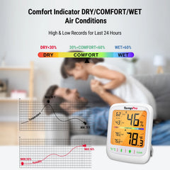 TempPro TP359 80M Bluetooth Wireless Room Digital Thermometer Hygrometer Indoor Thermometer Temperature and Humidity Monitor