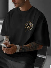 Tiger Claw Mark Never Give Up Print on Premium Soft 100% Cotton Mens T Shirt Perfect for Summer Streetwear and Bold Style