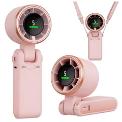Portable Handheld Turbo Fan, 5 Gear Wind, Battery Operated, Up To 13 Working Hours Rechargeable Fan, 3 IN 1 Hand Fans With