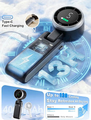 Portable Handheld Turbo Fan, 5 Gear Wind, Battery Operated, Up To 13 Working Hours Rechargeable Fan, 3 IN 1 Hand Fans With