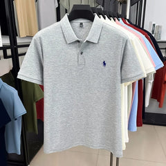 100% pure cotton high-end brand men's short sleeve polo shirt 2026 summer luxury fashion pony embroidery golf top casual T-shirt
