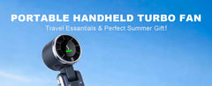 Portable Handheld Turbo Fan, 5 Gear Wind, Battery Operated, Up To 13 Working Hours Rechargeable Fan, 3 IN 1 Hand Fans With