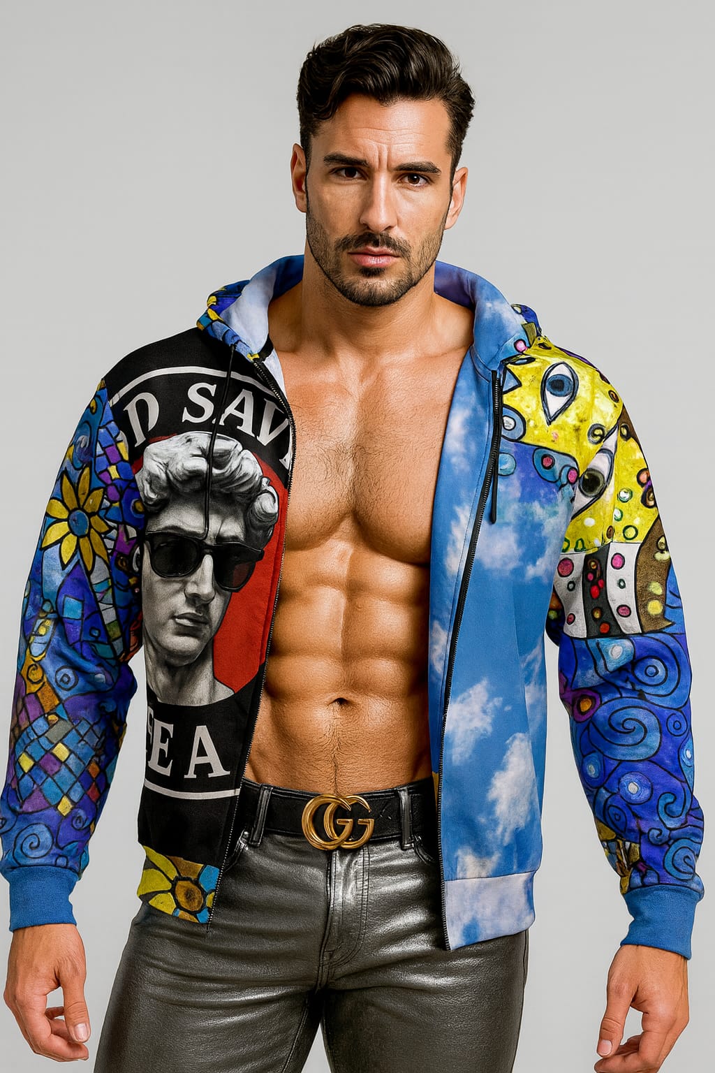 Men's Tie-Dye Hoodie with Embroidery, Cozy Fashion, Stylish Layer, Gift for Him/Her, Perfect for Casual Outings - planetplanasspace