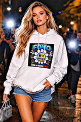 Fleece Hoodie - FOMO Oreo Cartoon Front & "Fuck" Mirror Text Back